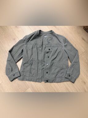 J. Jill women’s size small Olive Green Button-Front Utility Jacket